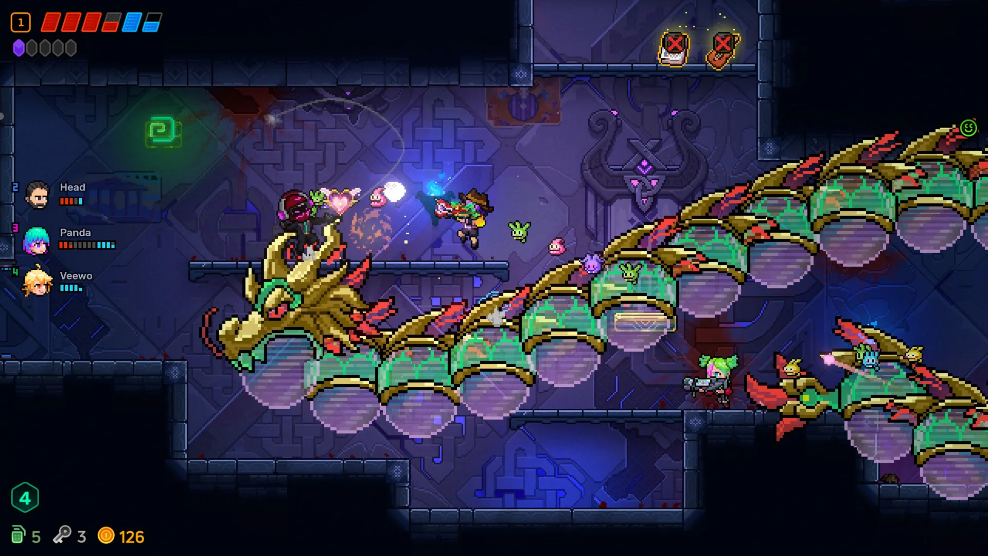 Neon Abyss 2 Steam screenshot of a neon combat room